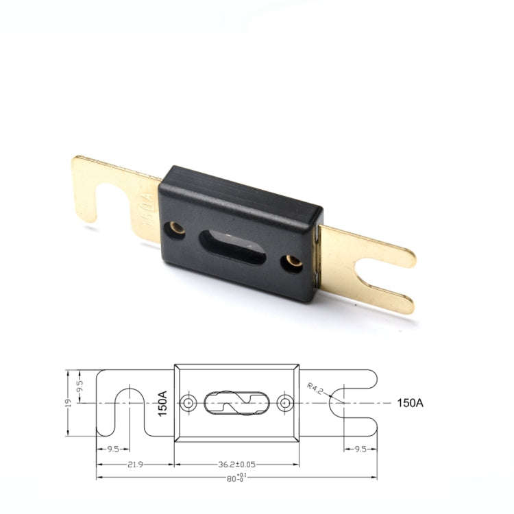 5 PCS 150A Gold-plated Large Forkbolt Car ANL Fuse, 150A
