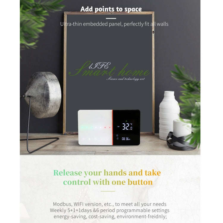 BHT-005-GBLW 220V AC 16A Smart Home Heating Thermostat for EU Box, Control Electric Heating with ...