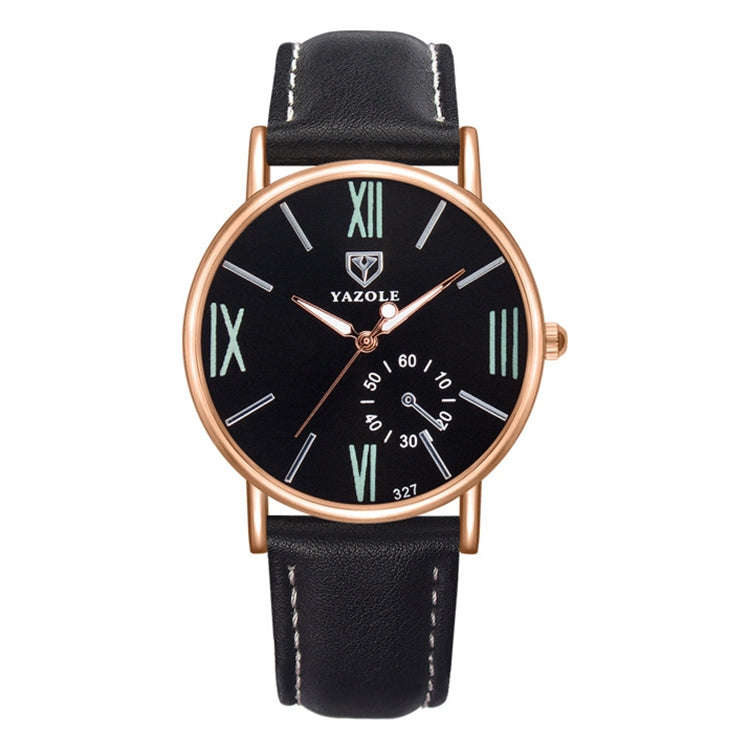 YAZOLE 327 Leather Strap Waterproof Luminous Ladies Watch