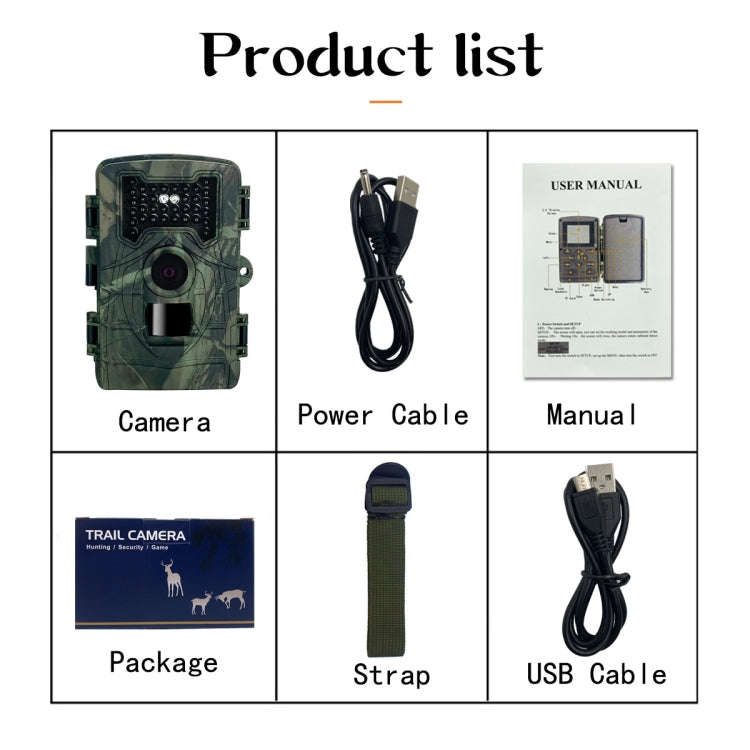 PR2000 2 Inch LCD Screen Infrared Night Vision Wildlife Hunting Trail Camera, PR2000