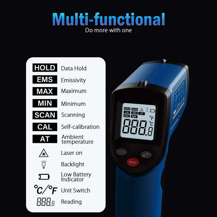 BENETECH GM321 Digital Non-Contact Infrared Thermometer, Battery Not Included, GM321