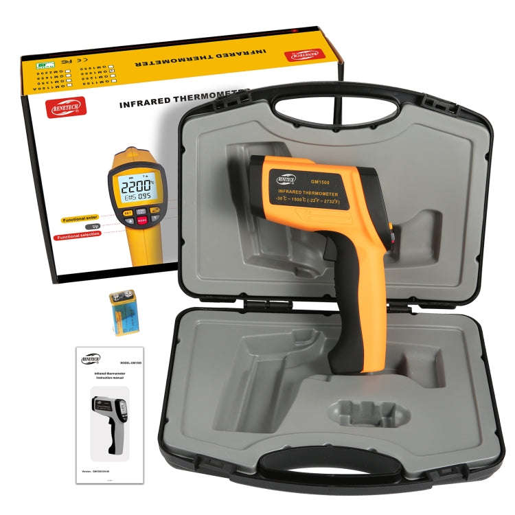 BENETECH GM1500 LCD Display Infrared Thermometer, Battery Not Included, GM1500