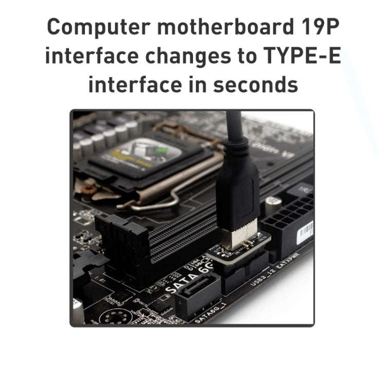 10 PCS 73S Mainboard USB 3.0 19P/20P to Type-E90 Degree Adapter, 10pcs