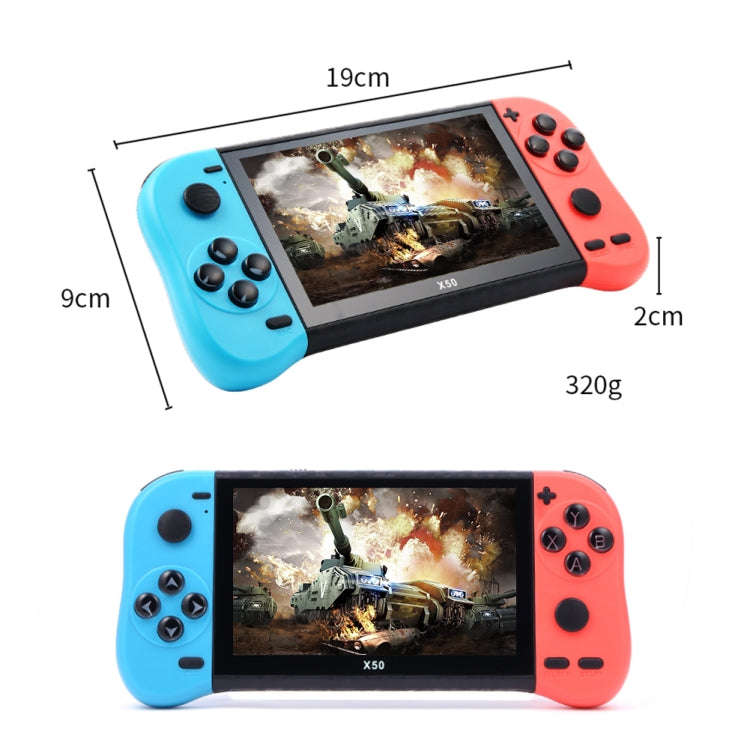 X50 Max 5.1 inch Screen Handheld Game Console for Double Player with 6000+ Games, X50 Max / Black...