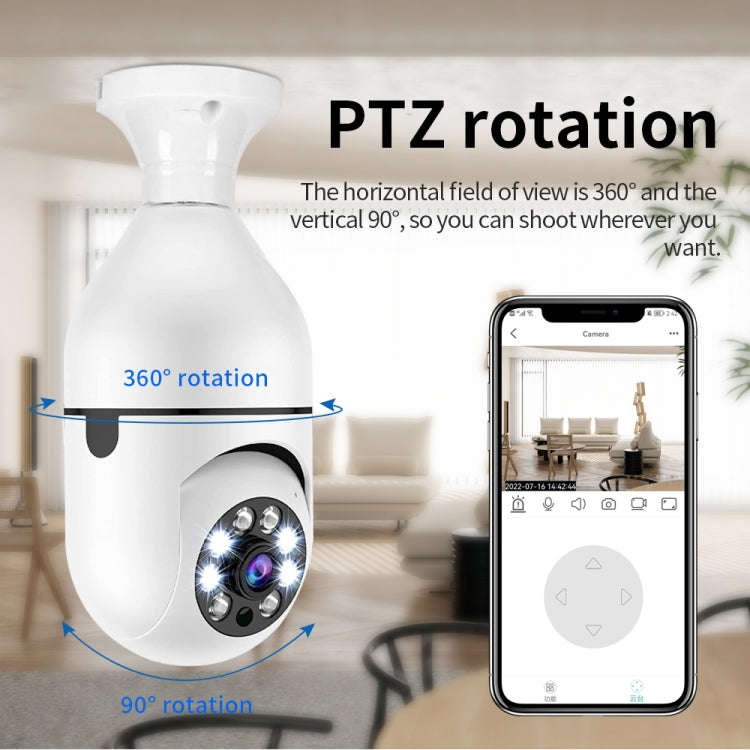 A6 2MP HD Light Bulb WiFi Camera Support Motion Detection/Two-way Audio/Night Vision/TF Card, Wit...
