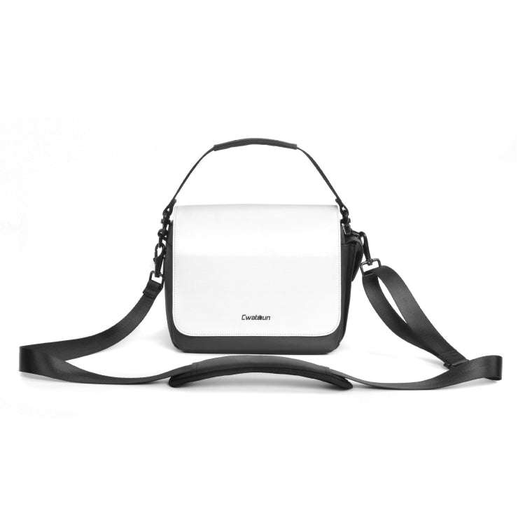 CADeN D73 Camera Sling Bag Water-resistant Shockproof Camera Handbag, 23.5 x 14 x 19cm Black Whit...