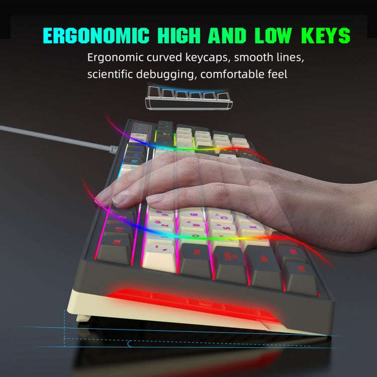 HXSJ V600 96-key RGB Backlit Dual-color Injection-molded Wired Gaming Keyboard