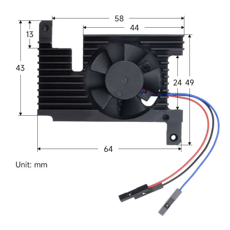 Waveshare Dedicated All-In-One Aluminum Alloy Cooling Fan, For Raspberry Pi 4B