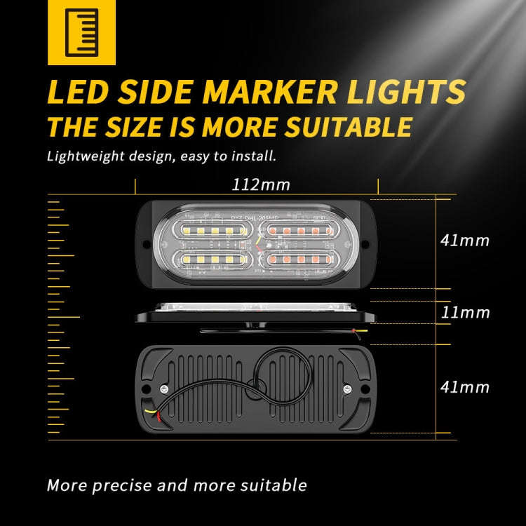 2pcs DC12-24V 3.2W Car 20LED Ultra-thin Strobe Light, 20LED