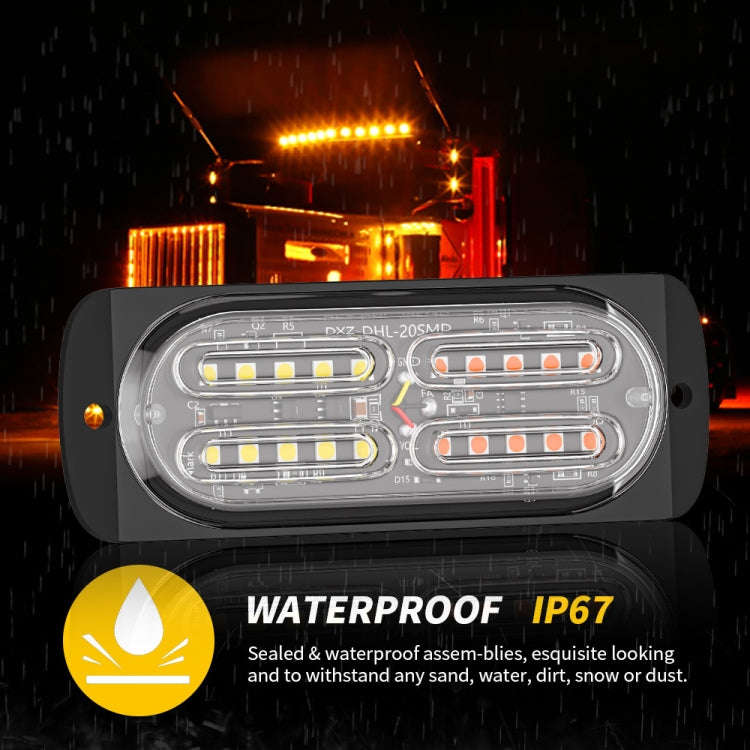 2pcs DC12-24V 3.2W Car 20LED Ultra-thin Strobe Light, 20LED