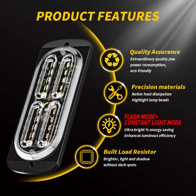 2pcs DC12-24V 3.2W Car 20LED Ultra-thin Strobe Light, 20LED