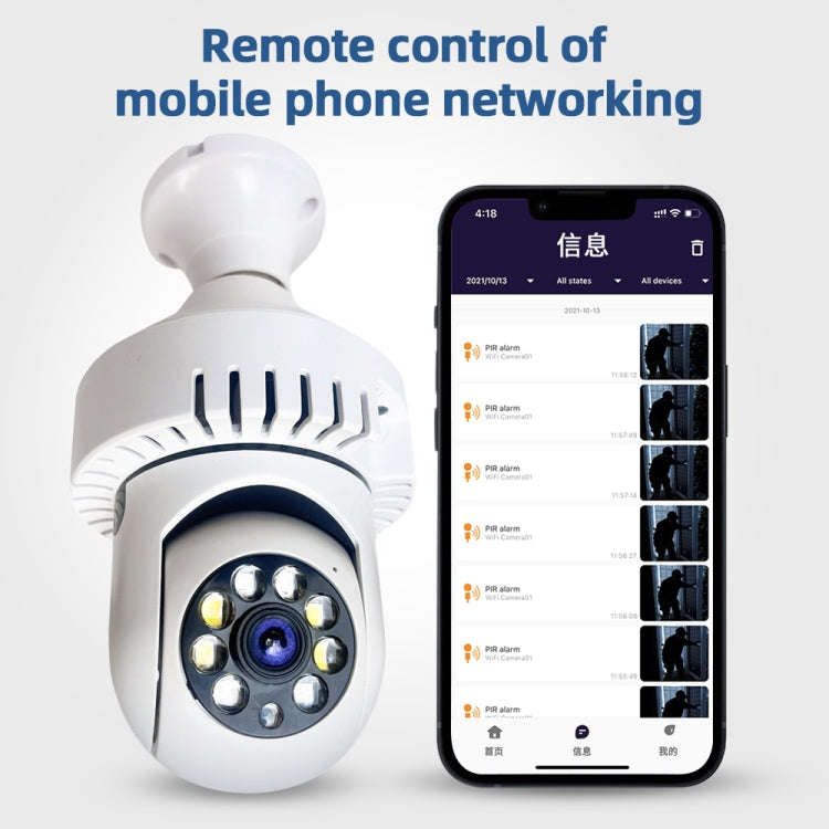 DP36 1080P Smoke Alarm Bulb WiFi Camera, Support IR Night Vision / Motion Detection / Two-way Voi...