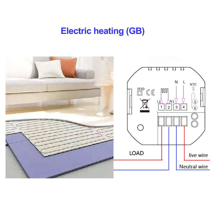 220V Smart Home Heating Thermostat Electric Heating WiFi Thermostat with External Sensor Wire, BH...