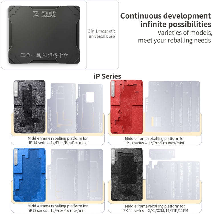 Qianli Mega-idea Multi-functional Middle Frame Positioning BGA Reballing Platform, For Huawei Mat...