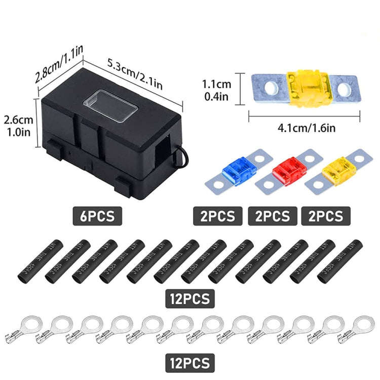 6 in 1 ANS Car Fuse Holder Fuse Box, 40A & 50A & 60A, 60A & 80A & 100A