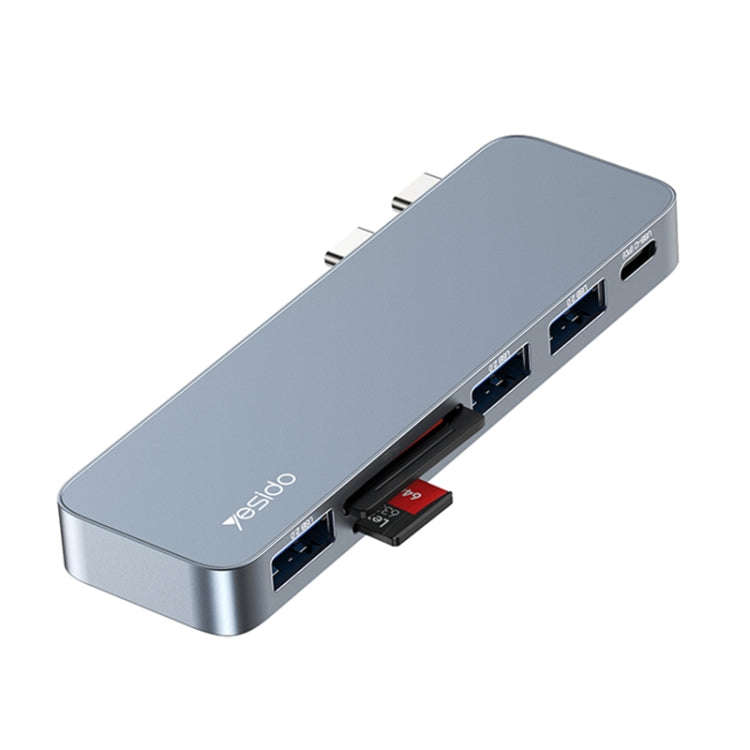 Yesido HB10 6 in 1 USB-C / Type-C Ports Multifunctional Docking Station HUB Adapter, HB10