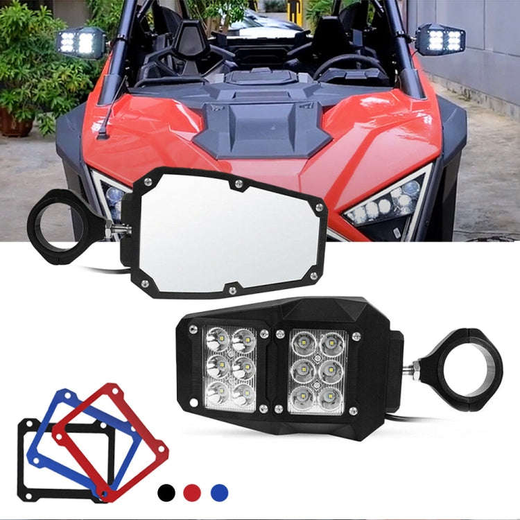 For 1.75 - 2 inch UTV-26 UTV / ATV Three Color Rear Frame Reflective Mirror with LED Lights, UTV-26