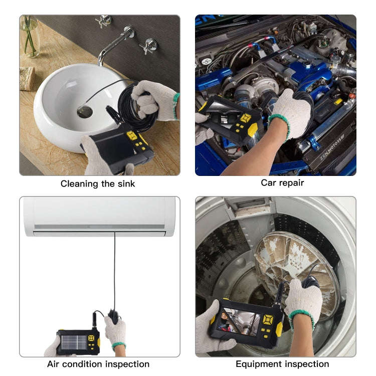 P30 3.9mm 1080P IP68 Waterproof 4.3 inch Screen Single Camera Digital Endoscope, 2m Hard Cable, 5...