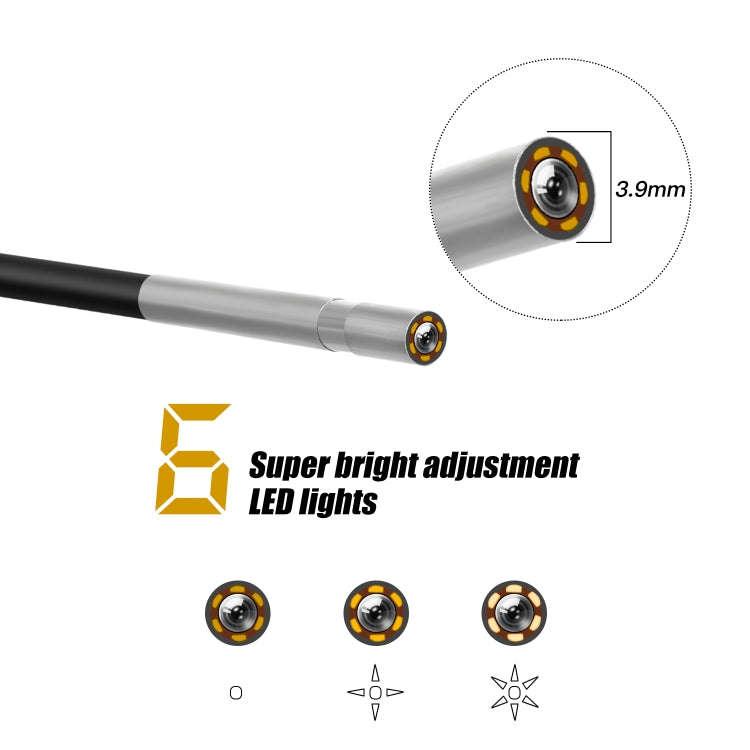 P30 3.9mm 1080P IP68 Waterproof 4.3 inch Screen Single Camera Digital Endoscope, 2m Hard Cable, 5...