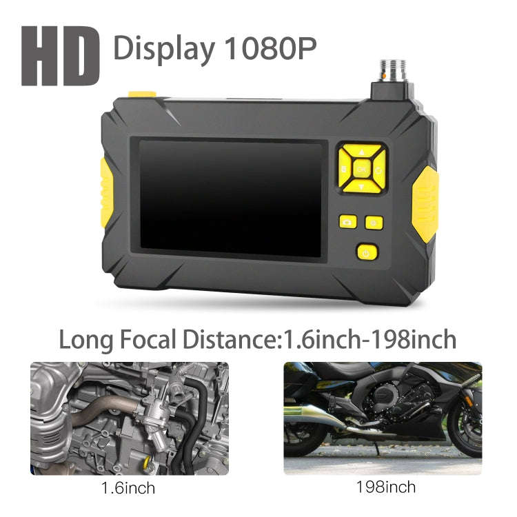 P30 3.9mm 1080P IP68 Waterproof 4.3 inch Screen Single Camera Digital Endoscope, 2m Hard Cable, 5...