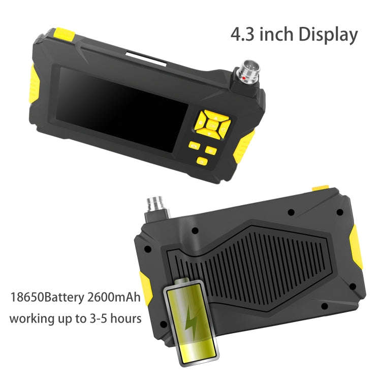 P30 3.9mm 1080P IP68 Waterproof 4.3 inch Screen Single Camera Digital Endoscope, 2m Hard Cable, 5...