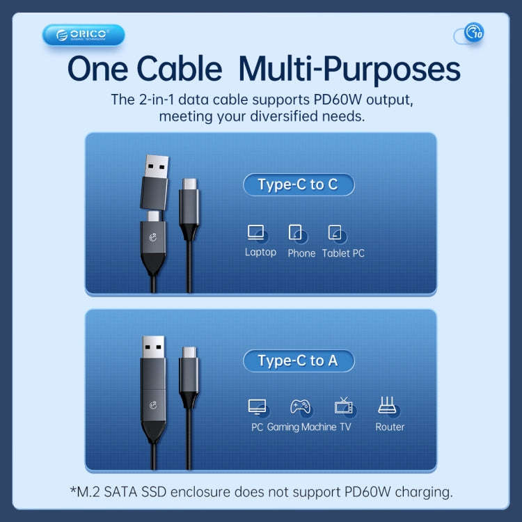 ORICO AM2C3-G2 M.2 NVME SSD Enclosure, AM2C3-G2
