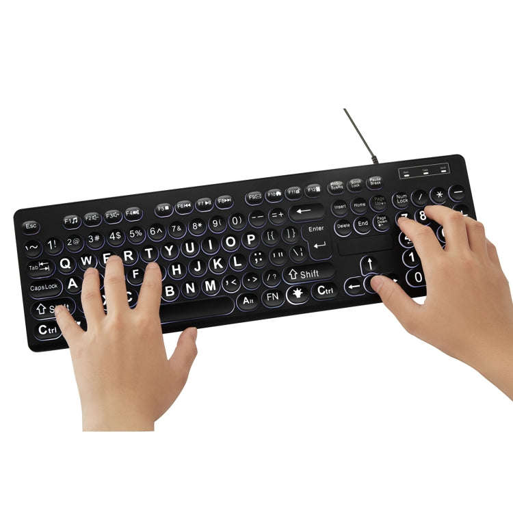 MC-K315 104 Keys Large Characters Blacklit Wired Keyboard, MC-K315