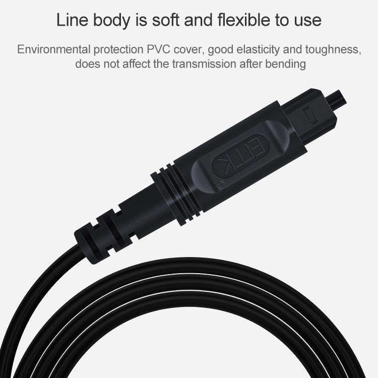 EMK Square Port to Square Port Digital Audio Speaker Optical Fiber Connecting Cable, 1m, 1.5m, 2m...