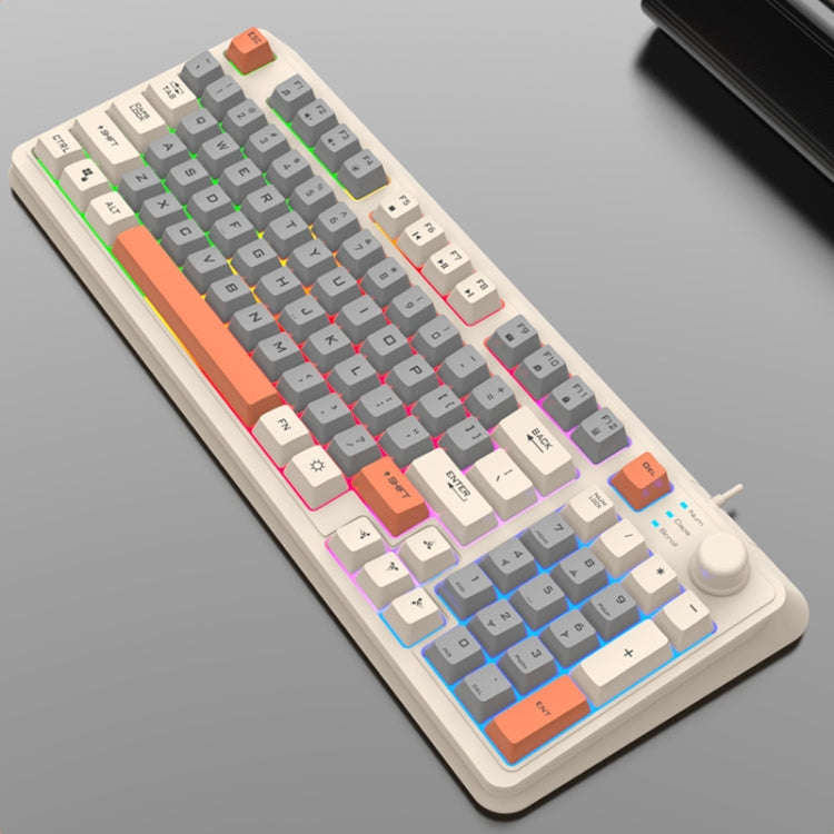 XUNFOX K82 Three-colors 94-Keys Blacklit USB Wired Gaming Keyboard, Cable Length: 1.5m