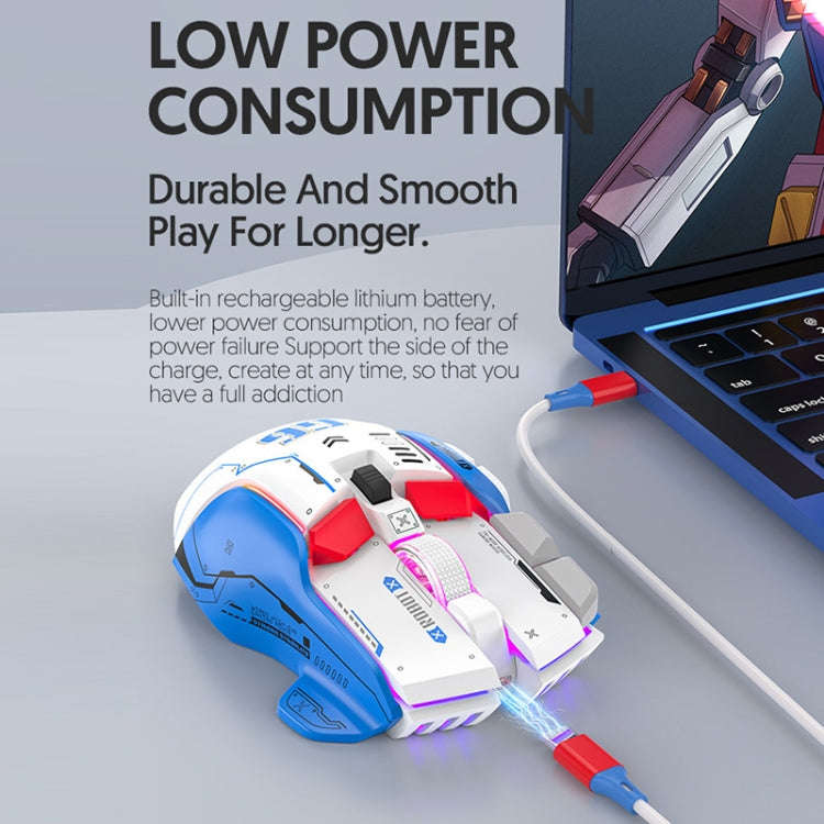 HXSJ G6 10 Keys RGB 12800DPI Tri-mode Wireless Gaming Mouse