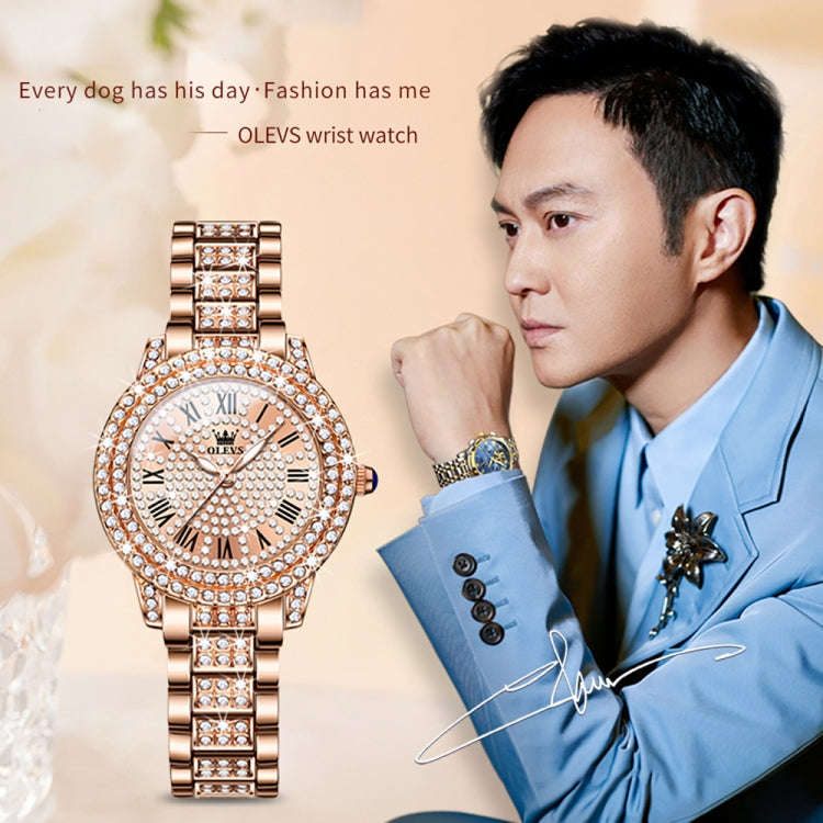 OLEVS 9943 Women Diamond Waterproof Quartz Watch