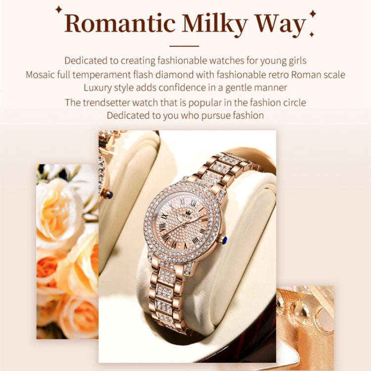 OLEVS 9943 Women Diamond Waterproof Quartz Watch