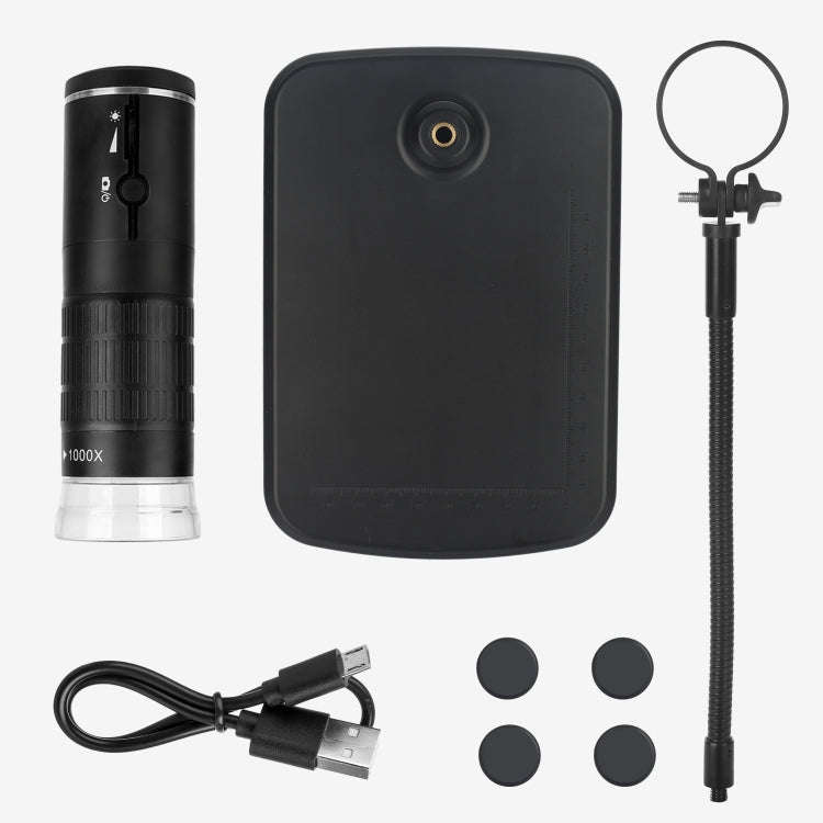 F210 1000X WiFi Digital Microscope with Helical Tube Bracket, F210 Black