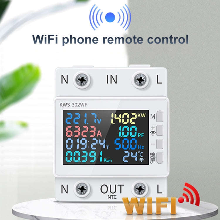 KWS-302WF 170-270V Multifunctional AC Digital Display Rail Voltage and Current Monitoring Meter, ...