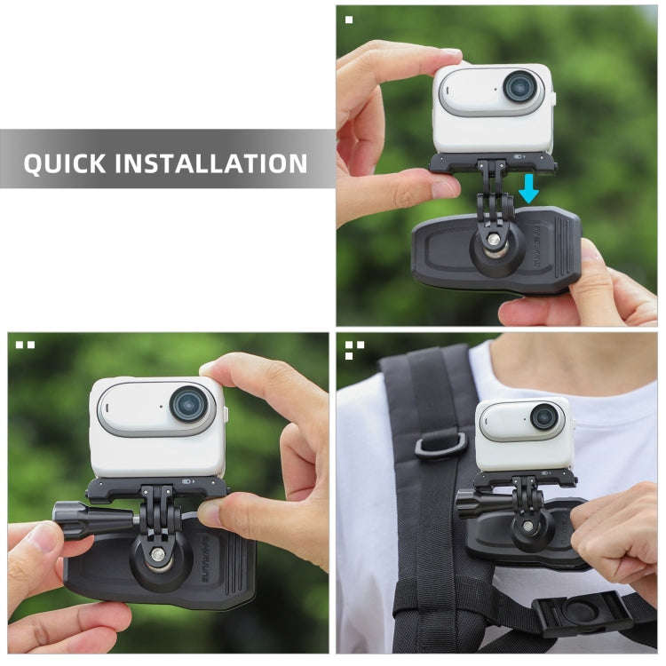 Sunnylife 360 Degree Rotation Swivel Backpack Clip Magnetic Suction Action Camera Mount, ZJ666