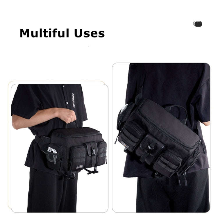 Cwatcun D96 Waist Camera Bag Sling Shoulder Camera Bag, 29.5 x 17.5 x 18cm