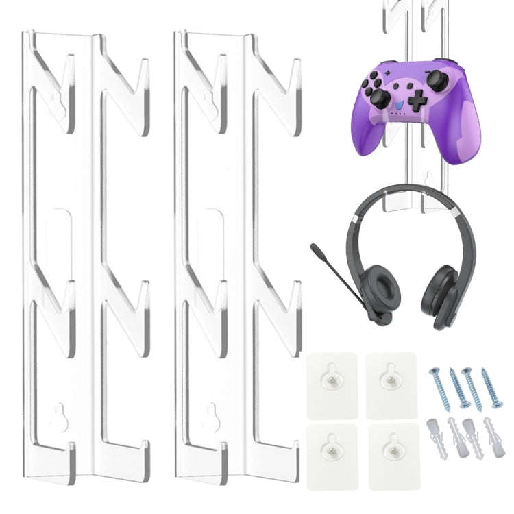 2pcs YX072 Acrylic Game Controller and Headphone Wall Mount, YX072