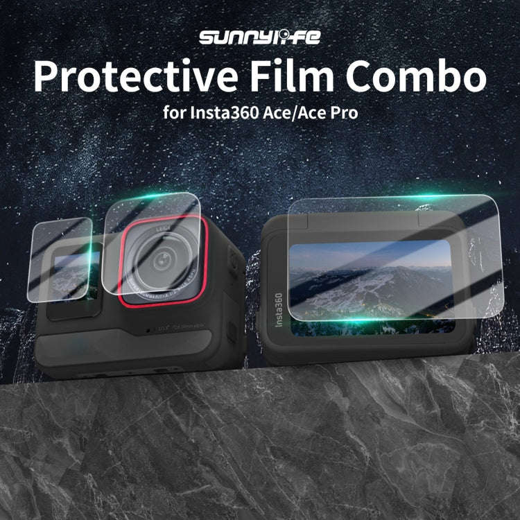 Sunnylife 3 in 1 Rear & Front Screen Lens Explosion proof Film, For Insta360 Ace Pro, For Insta36...