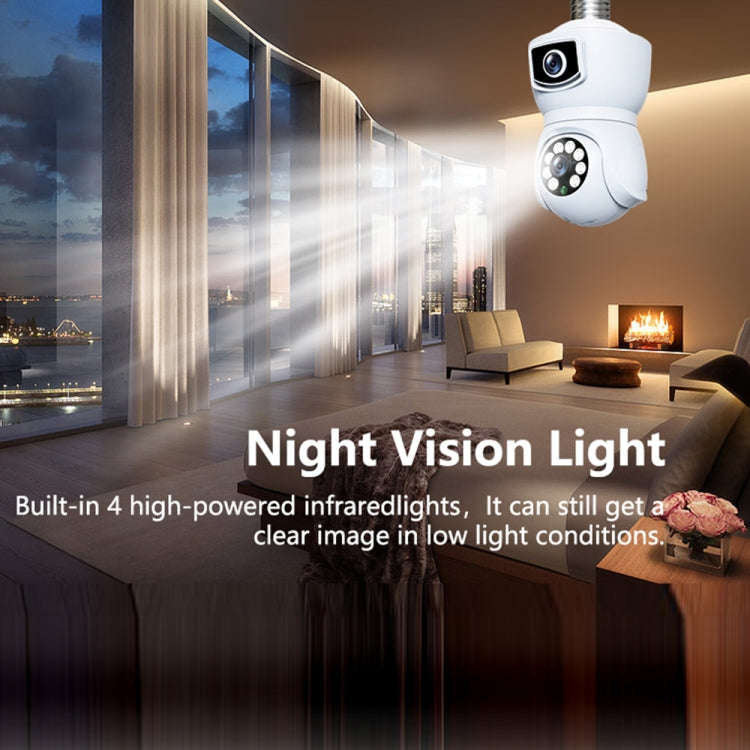 DP41 Bulb-type Dual-lens Motion Tracking Smart Camera Supports Voice Intercom, DP41 (White), DP41...