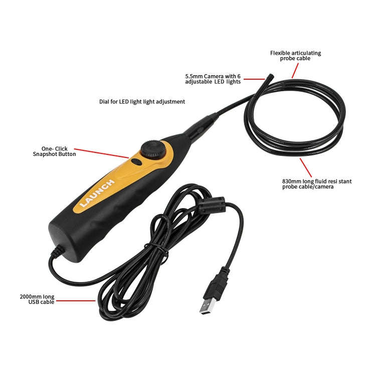LAUNCH VSP-600 For X431 Pro3S+ / V / V+ / PAD-V USB HD Endoscope Car Repair Tool, VSP-600