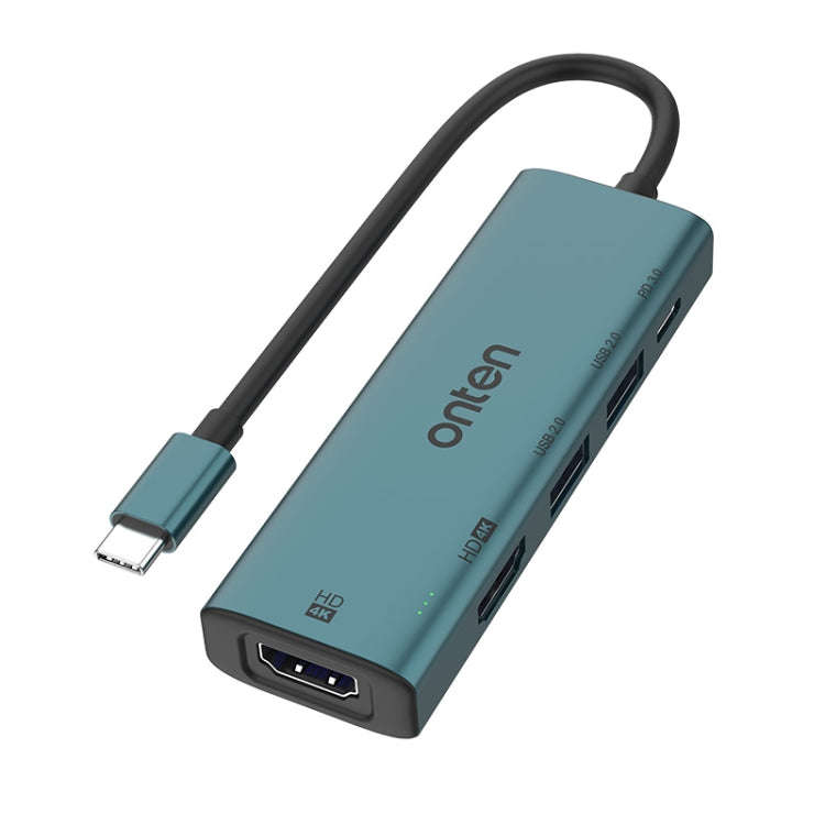 Onten UC126 5 in 1 USB-C / Type-C to Dual HDM I+ USB2.0 + PD3.0 Multi-function HUB Docking Statio...