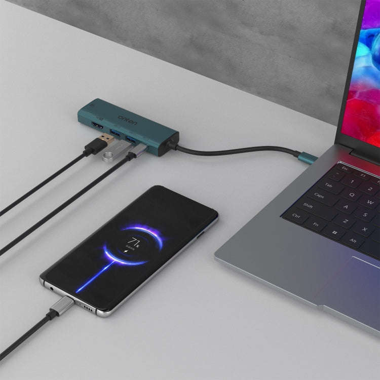 Onten UC126 5 in 1 USB-C / Type-C to Dual HDM I+ USB2.0 + PD3.0 Multi-function HUB Docking Statio...