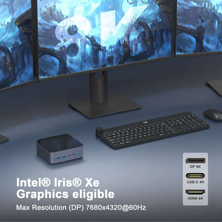 GXMO H90 Windows 11 Intel Core i7 11390H Processor Mini Computer, Without RAM & SSD