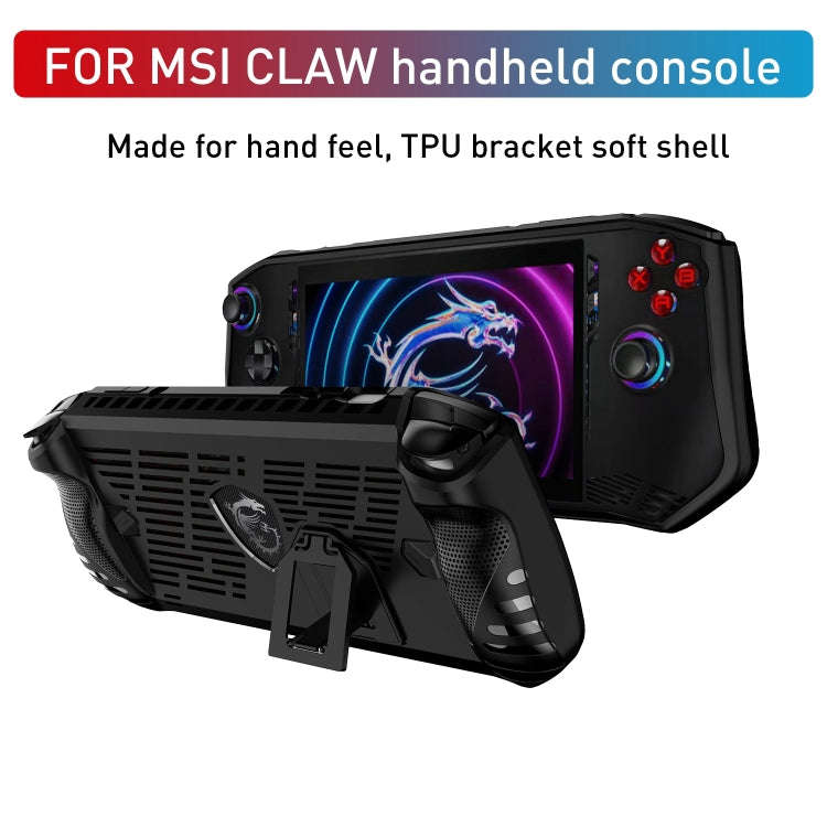 TPU Game Console Protective Case with Stand, For MSI Claw A1M
