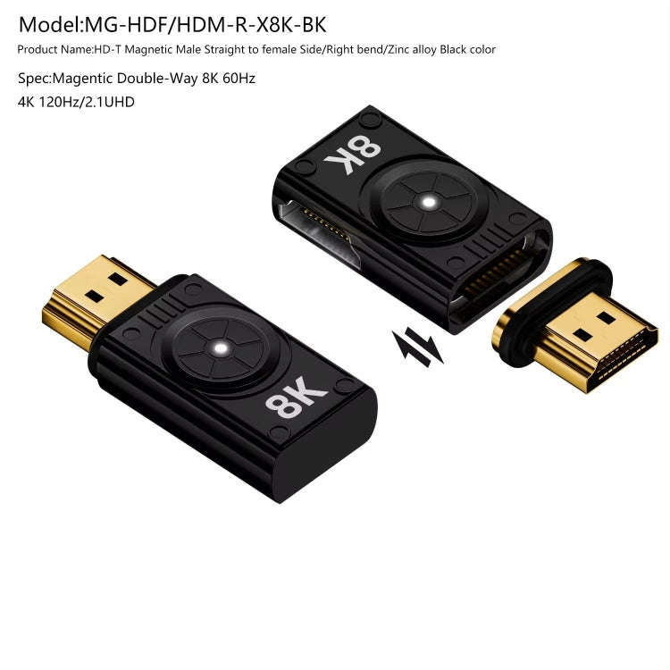 8K 60Hz HDTV to HDTV Side Bend Magnetic Converter