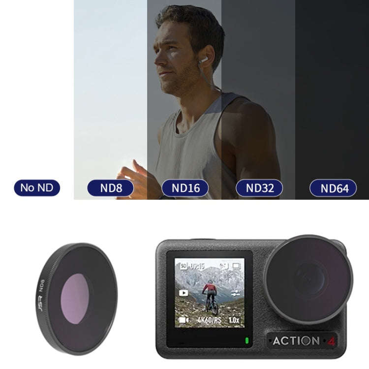For DJI Osmo Action 4 JUNESTAR Threaded Camera Lens Filter, MCUV, CPL, ND8, ND16, ND32, ND64, ND1...
