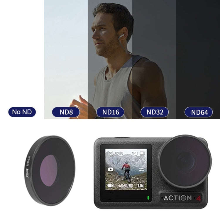 For DJI Osmo Action 4 JUNESTAR Threaded Camera Lens Filter, MCUV, CPL, ND8, ND16, ND32, ND64, ND1...