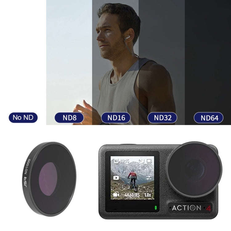 For DJI Osmo Action 4 JUNESTAR Threaded Camera Lens Filter, MCUV, CPL, ND8, ND16, ND32, ND64, ND1...