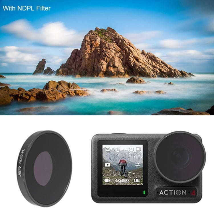 For DJI Osmo Action 4 JUNESTAR Threaded Camera Lens Filter, MCUV, CPL, ND8, ND16, ND32, ND64, ND1...