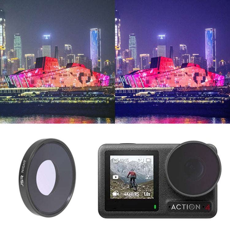 For DJI Osmo Action 4 JUNESTAR Threaded Camera Lens Filter, MCUV, CPL, ND8, ND16, ND32, ND64, ND1...